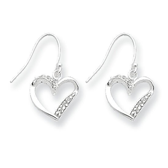 Sterling Silver Fancy Heart Earrings