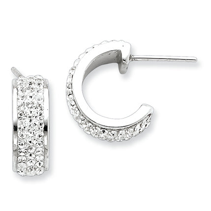 Sterling Silver w/ Swarovski Crystal Hoop Earrings