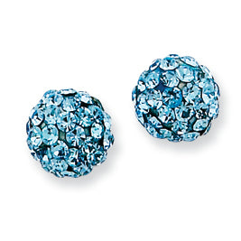 Sterling Silver Aqua Swarovski Crystal Earrings