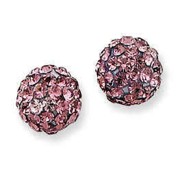 Sterling Silver Pink Swarovski Crystal Earrings