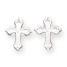 Sterling Silver Cross Mini Earrings