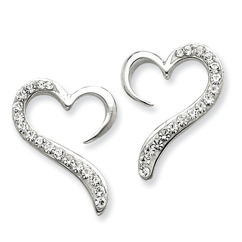 Sterling Silver w/ Swarovski Crystal Heart Earrings