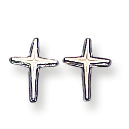 Sterling Silver Cross Mini Earrings