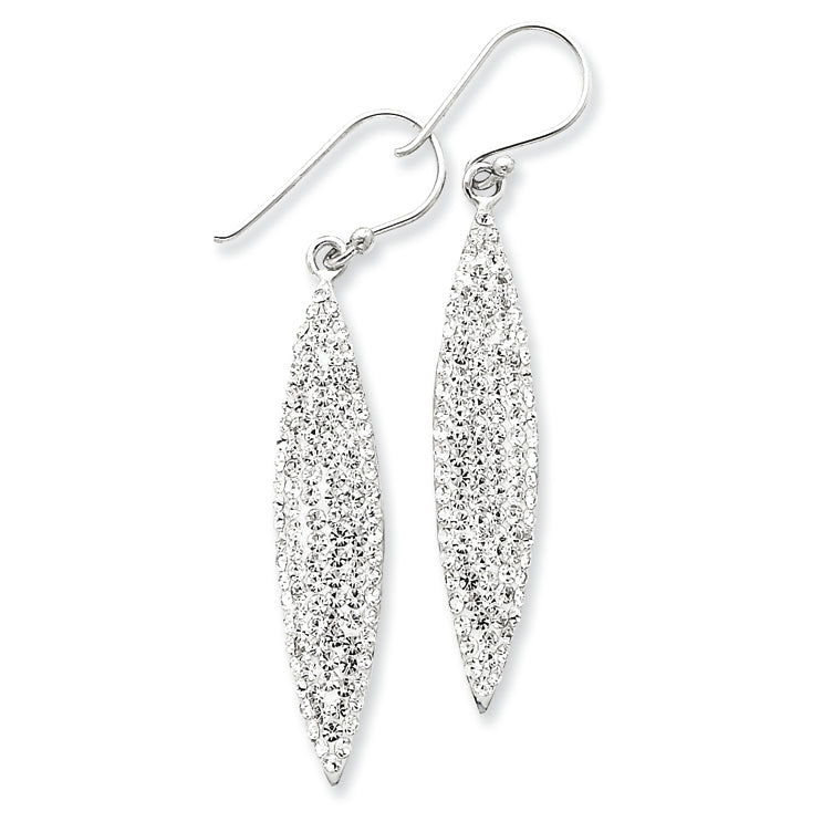Sterling Silver w/ Swarovski Crystal Oval Earrings