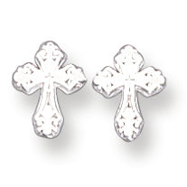 Sterling Silver Cross Mini Earrings