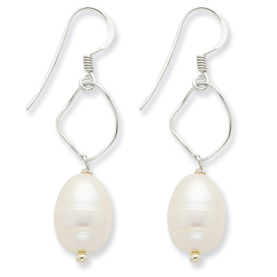 Sterling Silver White Cultured Pearl Earrings