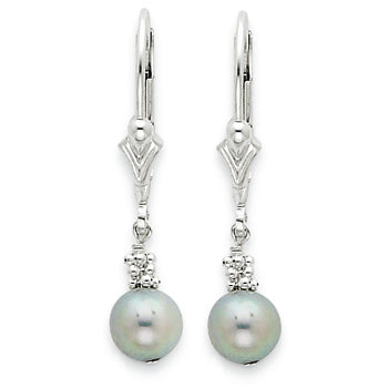 Sterling Silver Grey Cultured Pearl Earrings