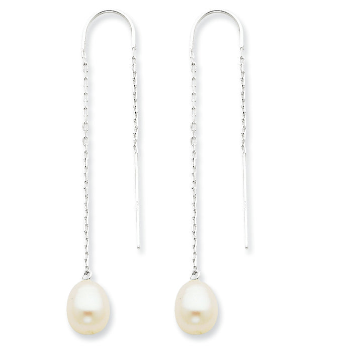 Sterling Silver White Freshwater Cultured Pearl Earrings