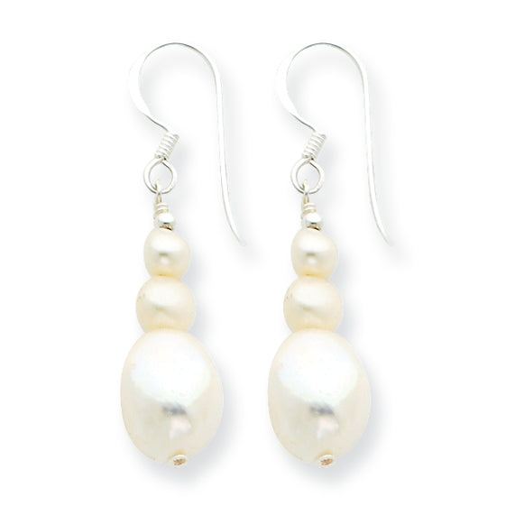 Sterling Silver Freshwater Cultured Pearl Dangle Earrings