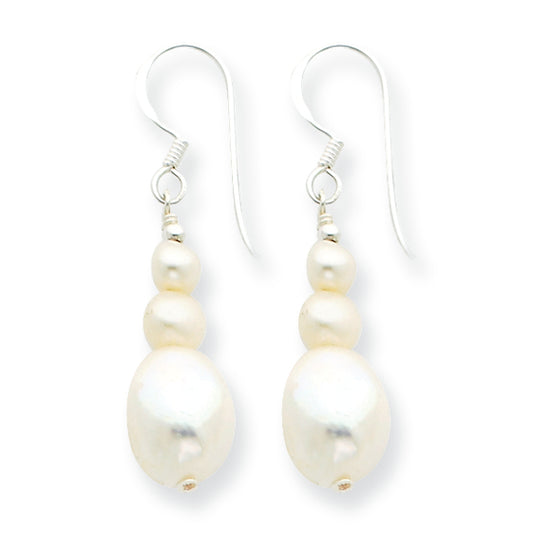 Sterling Silver Freshwater Cultured Pearl Dangle Earrings