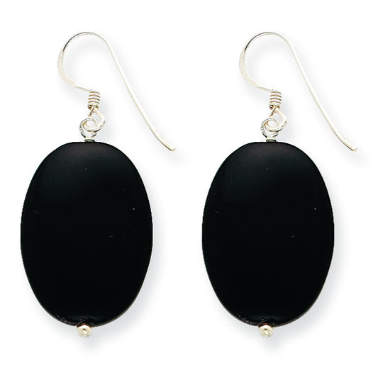 Sterling Silver Black Agate Earrings