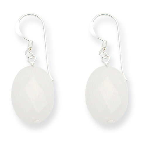 Sterling Silver White Jade Earrings