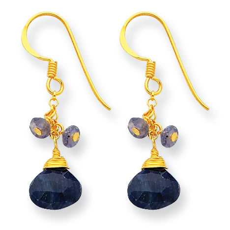 Sterling Silver & Vermeil Sapphire/ & iolite Earrings