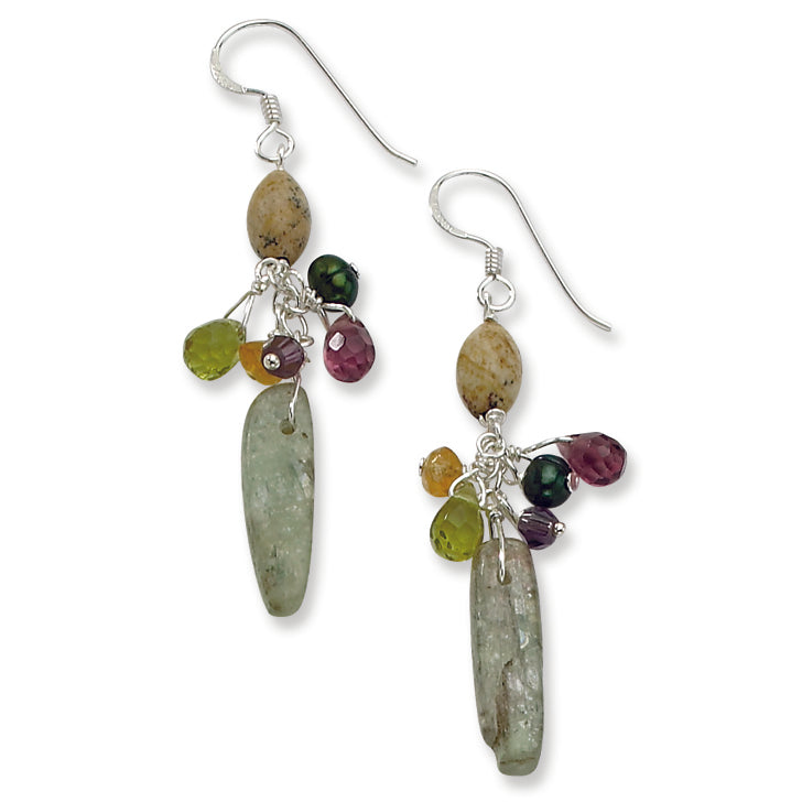 Sterling Silver Citrine/Amethyst/Peridot/Kyanite/Jasper Earrings