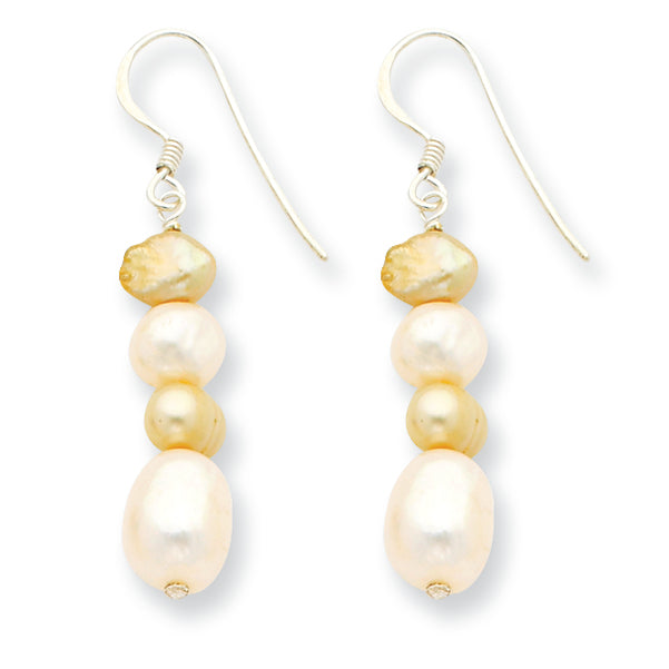 Sterling Silver Peach & Champagne Freshwater Cultured Pearl Earrings