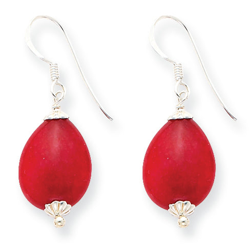 Sterling Silver Red Agate Earrings