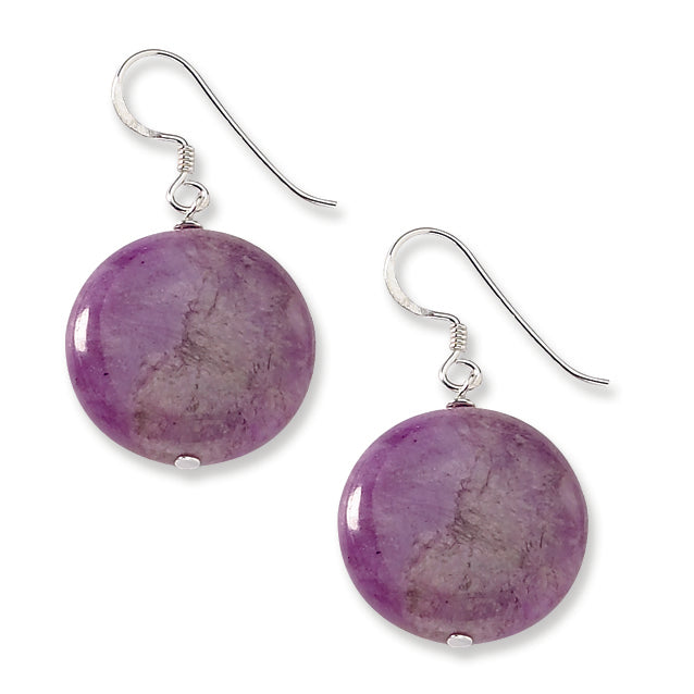 Sterling Silver Purple Lepidolite Earrings