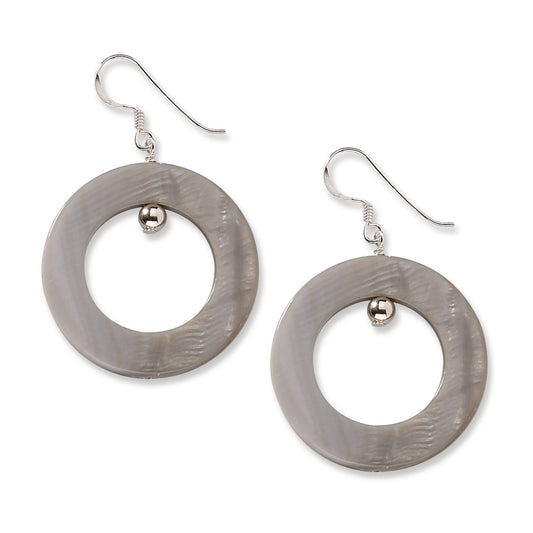 Sterling Silver Grey Mother of Pearl Earrings