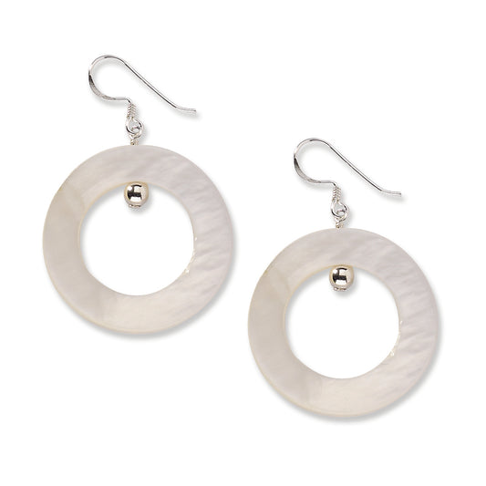 Sterling Silver White Mother of Pearl Earrings