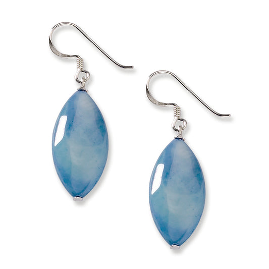 Sterling Silver Blue Mother of Pearl Earrings