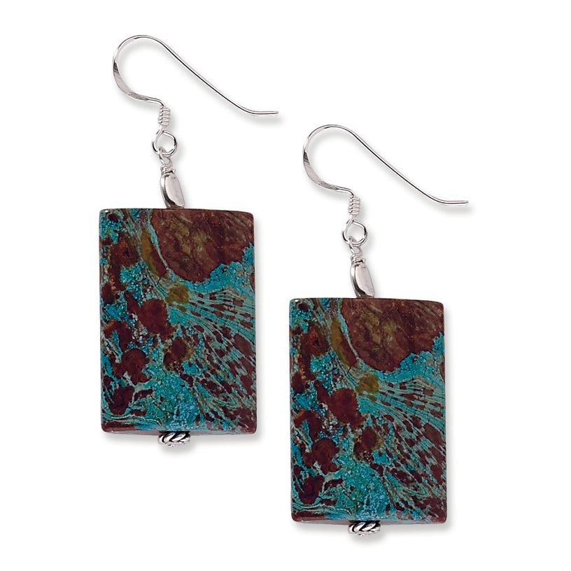 Sterling Silver Blue Jasper Earrings