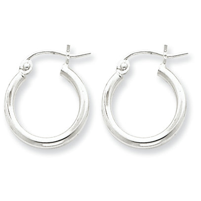 Sterling Silver 2mm Round Hoop Earrings