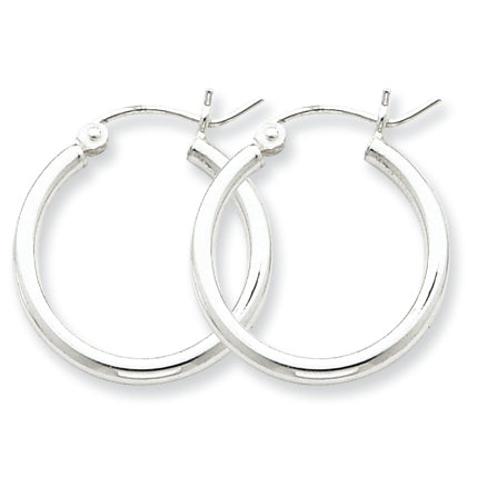 Sterling Silver 2mm Round Hoop Earrings