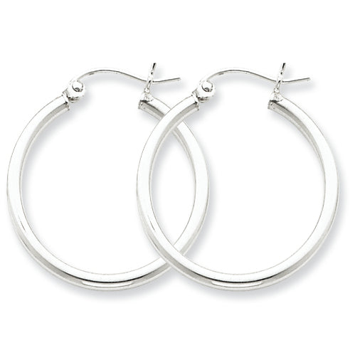 Sterling Silver 2mm Round Hoop Earrings