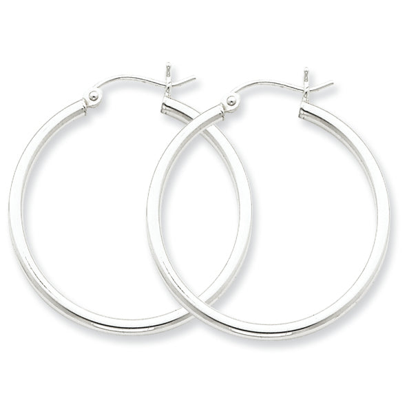 Sterling Silver 2mm Round Hoop Earrings