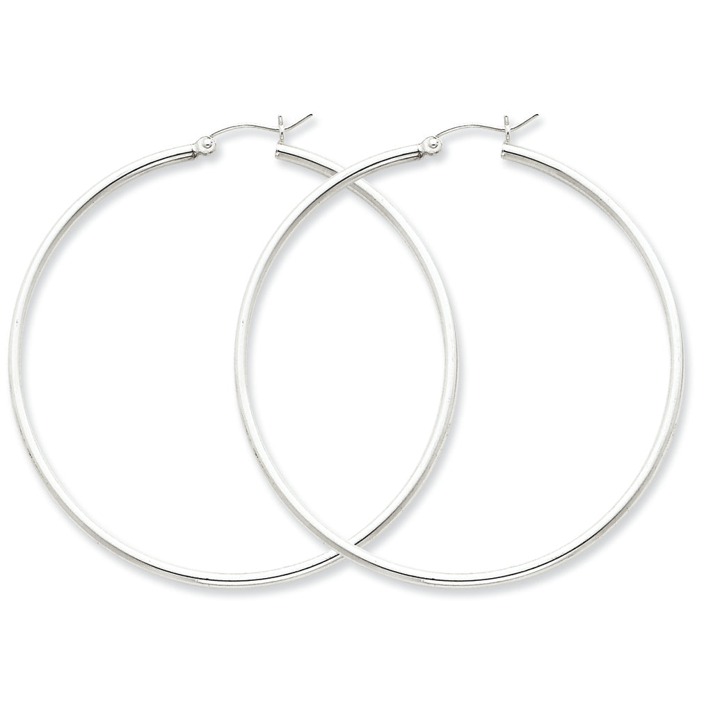Sterling Silver 2mm Round Hoop Earrings