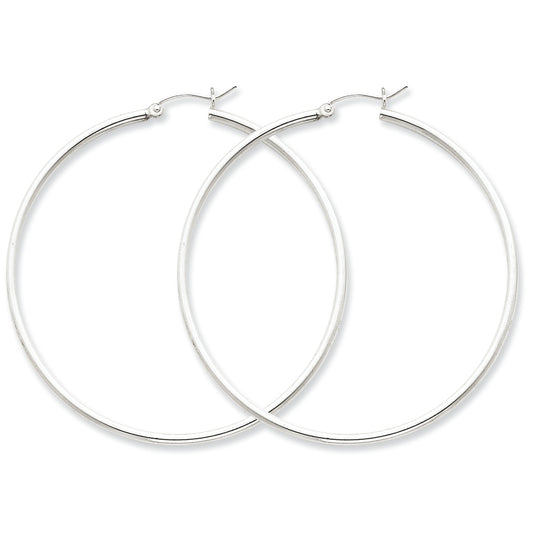 Sterling Silver 2mm Round Hoop Earrings