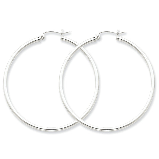 Sterling Silver 2mm Round Hoop Earrings