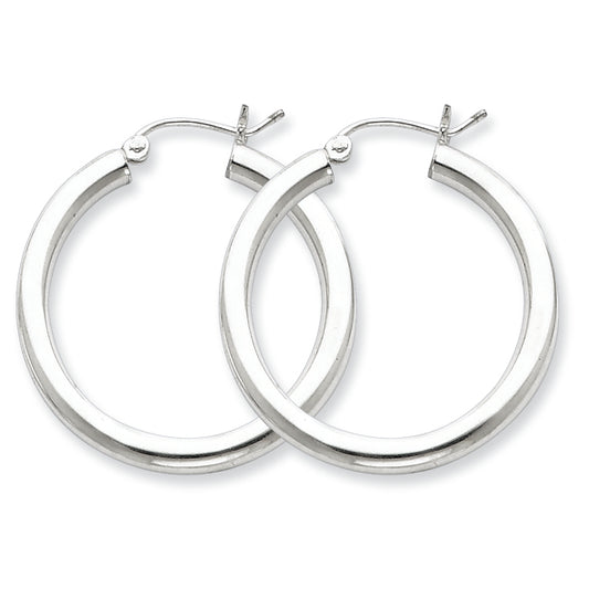 Sterling Silver 3mm Round Hoop Earrings