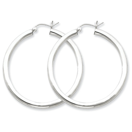 Sterling Silver 3mm Round Hoop Earrings