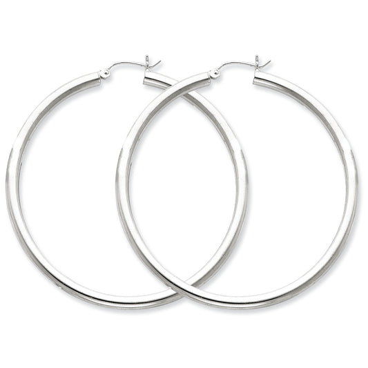 Sterling Silver 3mm Round Hoop Earrings