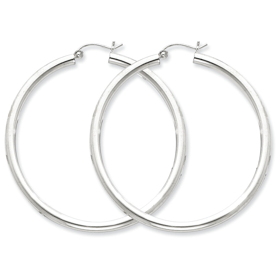 Sterling Silver 3mm Round Hoop Earrings