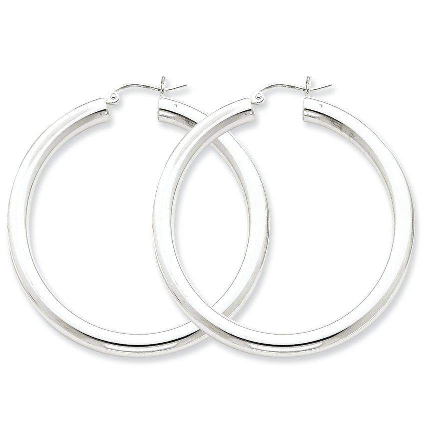 Sterling Silver 4mm Round Hoop Earrings