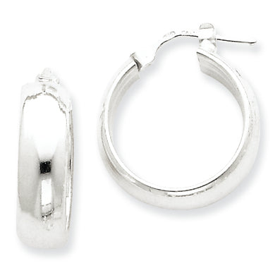 Sterling Silver 6.00mm Hoop Earrings