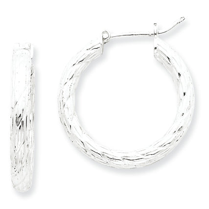 Sterling Silver 3.25mm Hoop Earrings