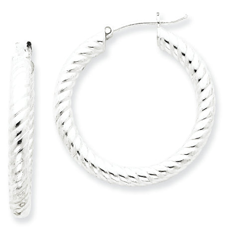 Sterling Silver 3.00mm Hoop Earrings