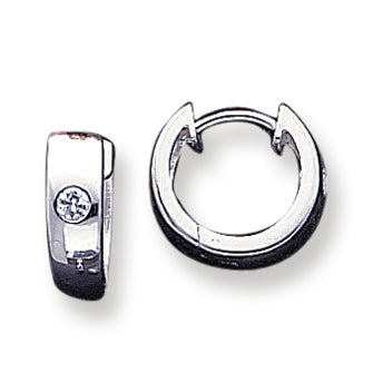 Sterling Silver CZ Hinged Earrings