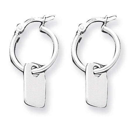 Sterling Silver Dangle Hoop Earrings