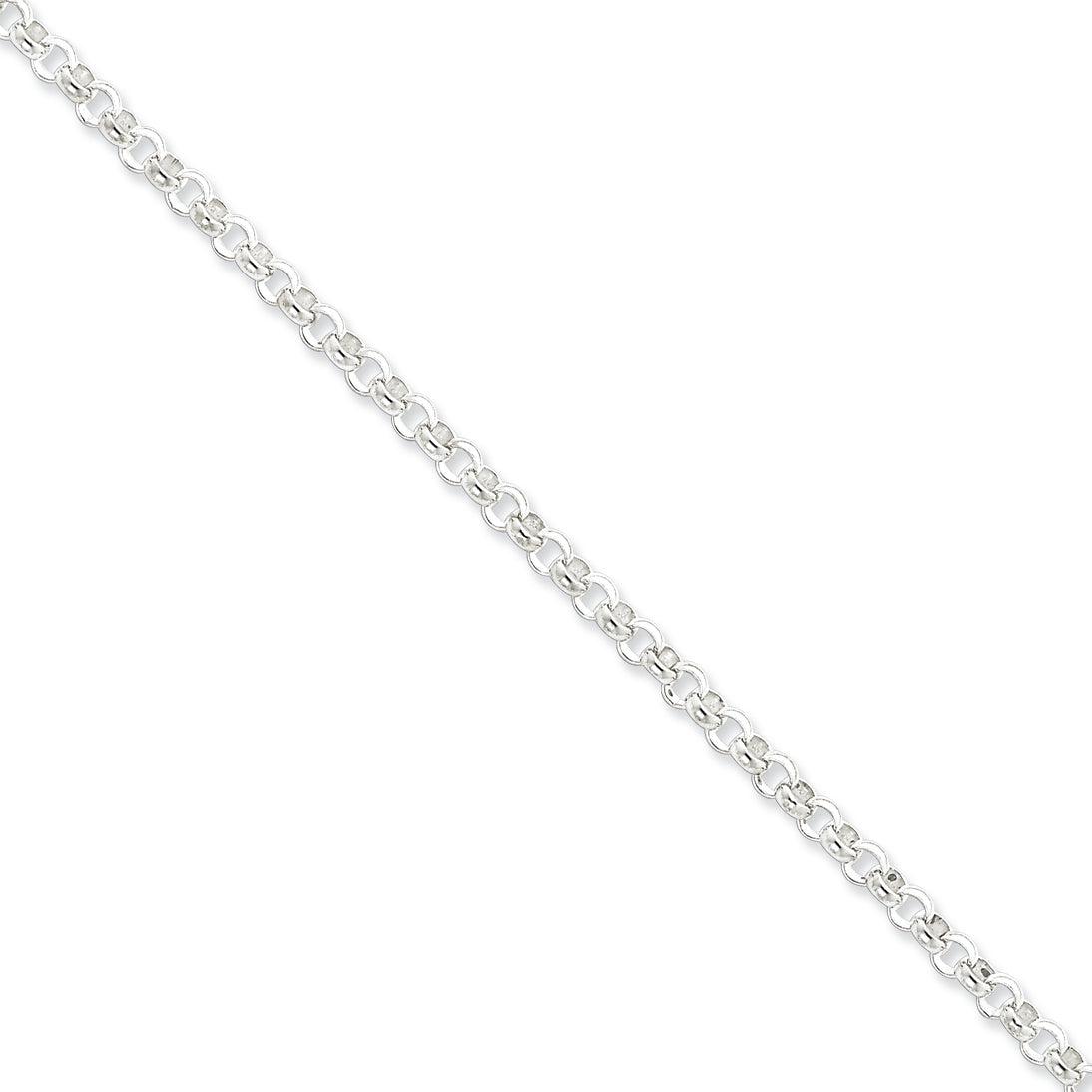 Sterling Silver 4mm Rolo Bomb Chain 7.5 Inches
