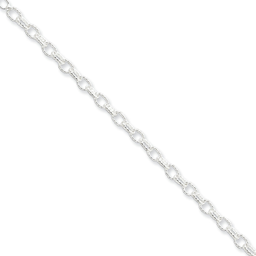 Sterling Silver 3.5mm Fancy Rolo Chain 7 Inches