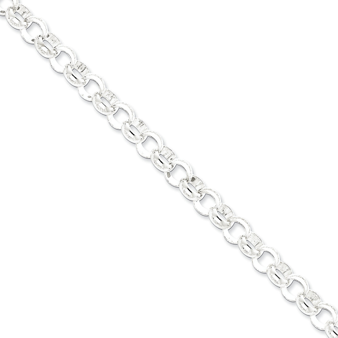 Sterling Silver 8.00mm Belcher Light Bracelet 8.5 Inches
