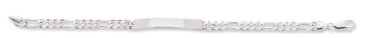 Sterling Silver Figaro ID Bracelet 8 Inches