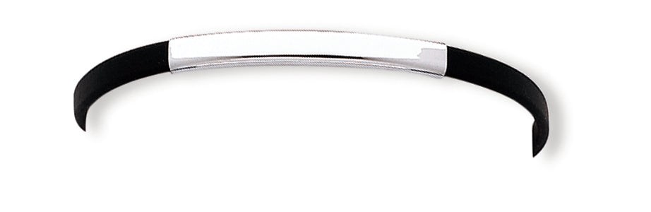 Sterling Silver Black Rubber Bracelet 7 Inches