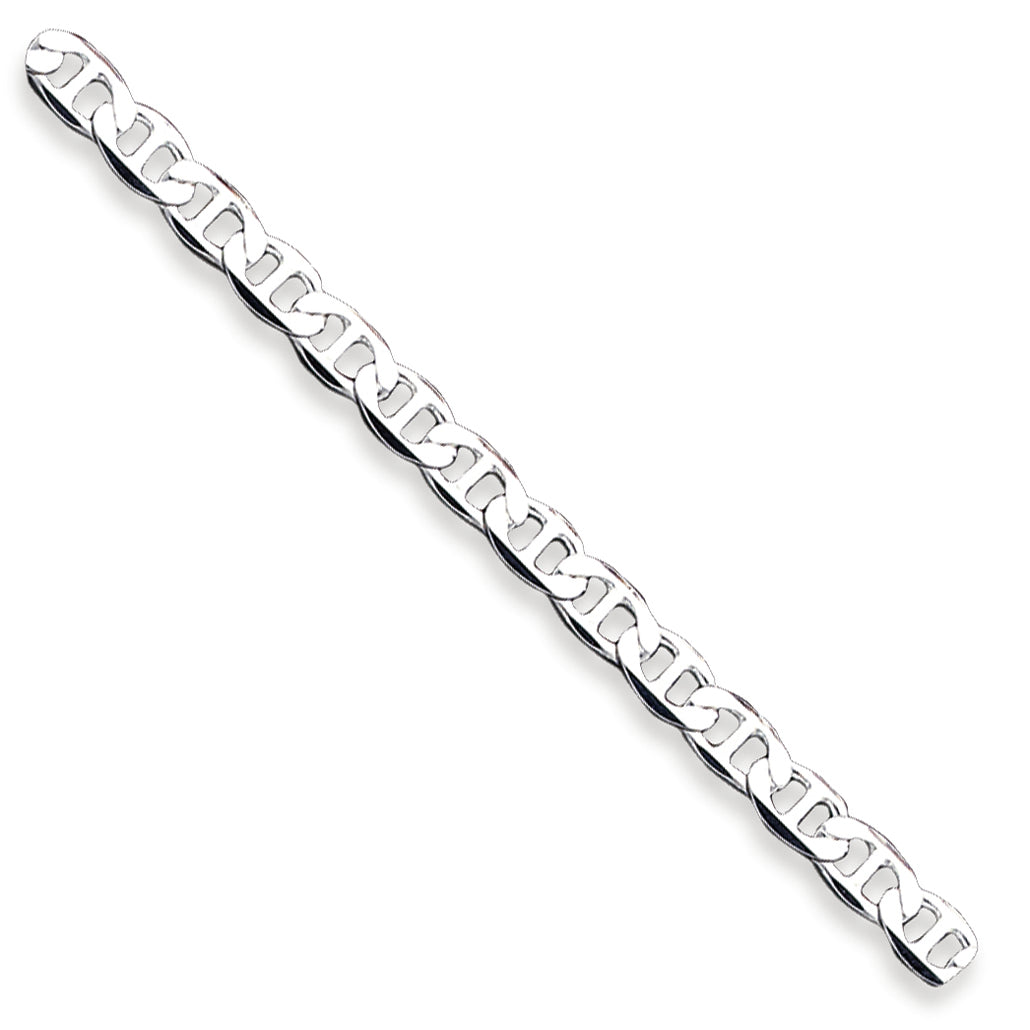 Sterling Silver 6.25mm Flat Anchor Link Bracelet 8 Inches