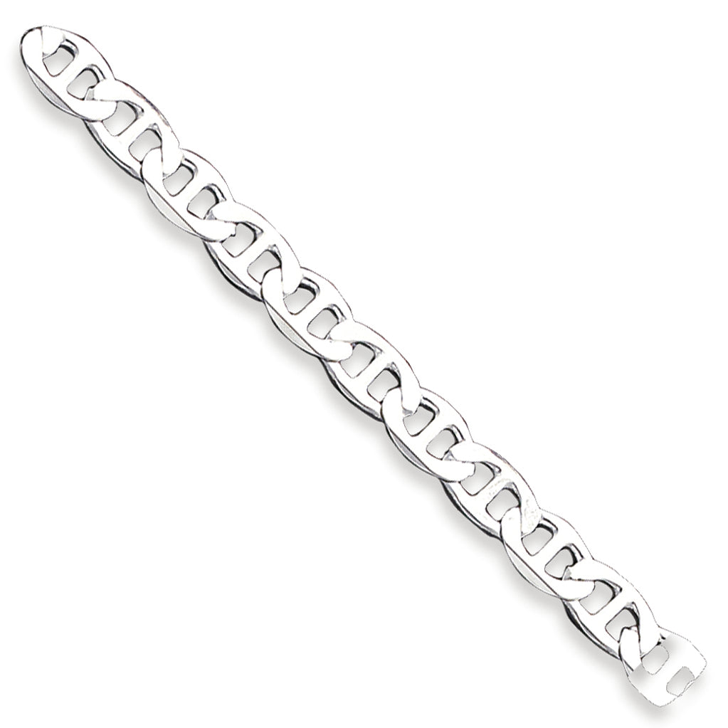 Sterling Silver 8mm Flat Anchor Link Bracelet 8 Inches