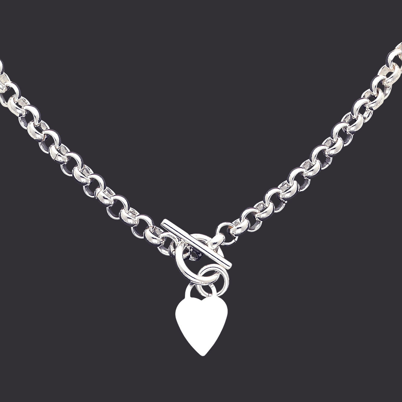 Double Heart Toggle Necklace In 925 Sterling Silver 25 mm x 29 mm | eBay